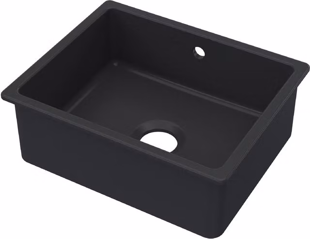 Balterley Ceramic Single Bowl Undermount Kitchen Sink, Dark Grey, W: 54.8 cm, D: 44.2 cm, H: 19.7 cm – 1