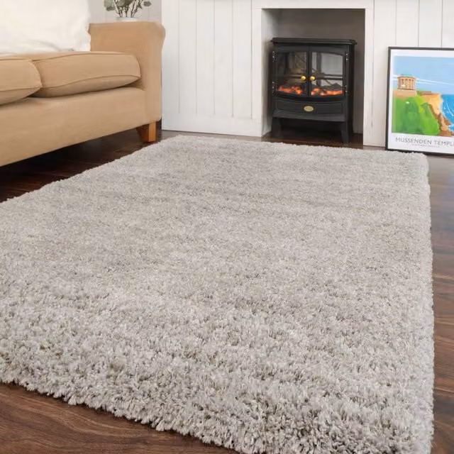 Kukoon Silver Grey Super Soft Shaggy Rug, W: 60 cm, L: 240 cm
