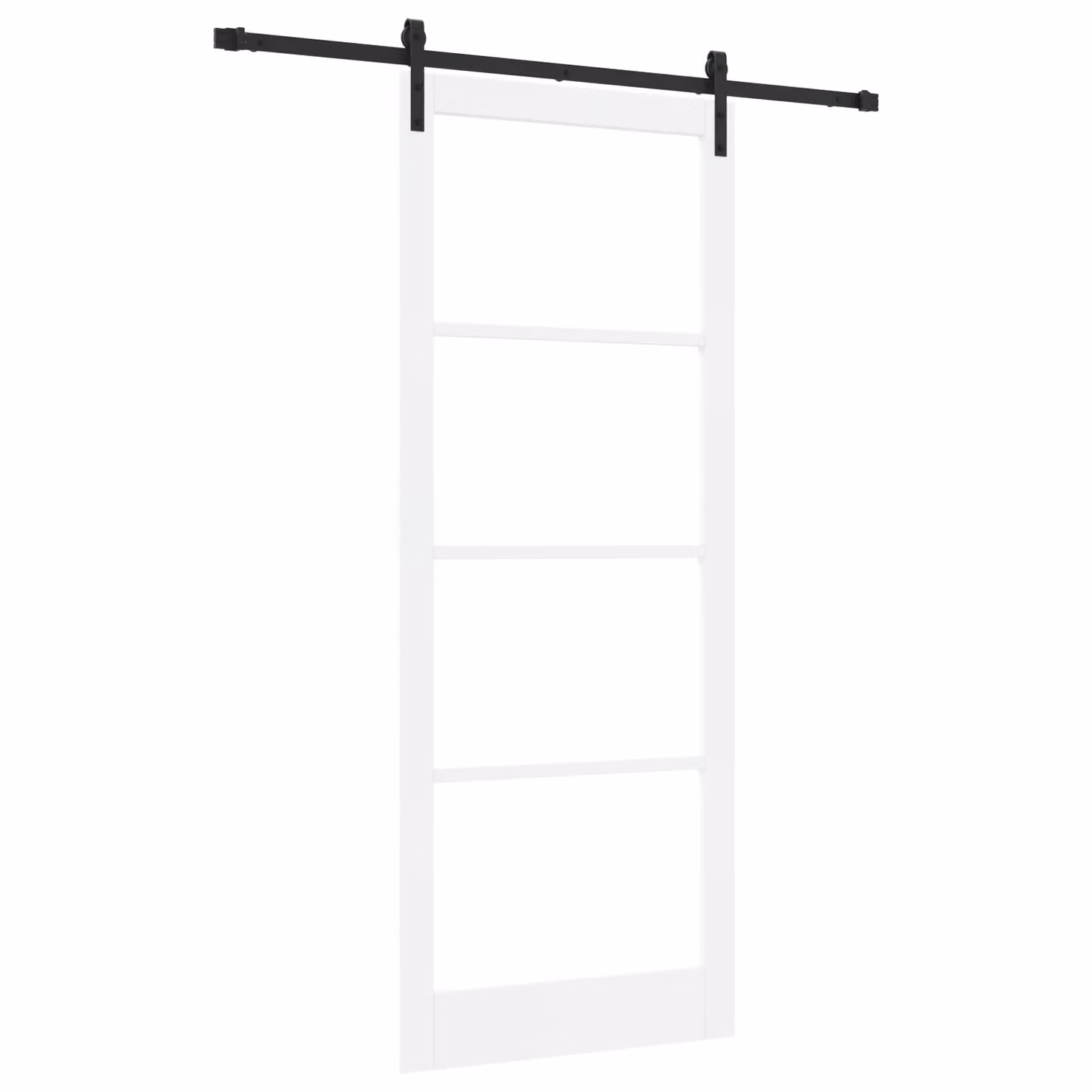 Berkfield Home Orkdal Sliding Door with Hardware Set in White Solid Wood and Glass – 2