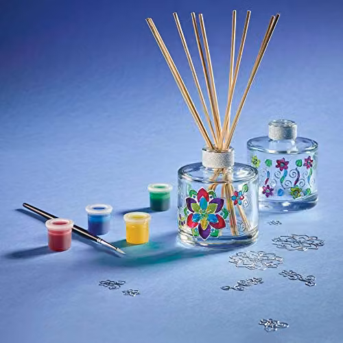 House of Crafts Glass Painting Diffuser Single Craft Kit Set in Multicoloured and Silver – 2