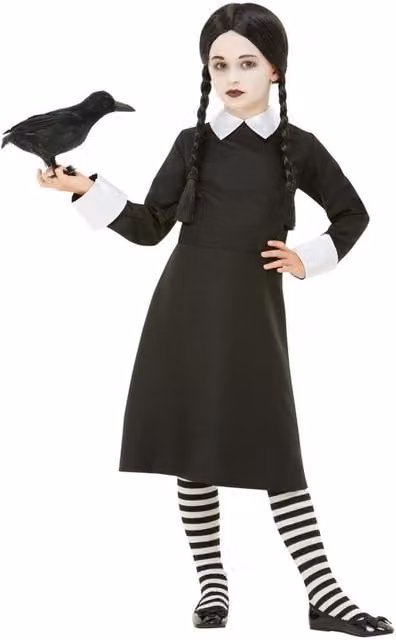 Smiffys Girls Gothic School Costume Dress Set in Black