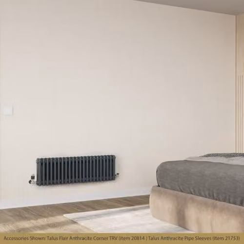 UK Radiators Alpha 3 Column Horizontal Traditional Cast-Iron Style Radiator in Anthracite, W: 999 mm, H: 300 mm – 3