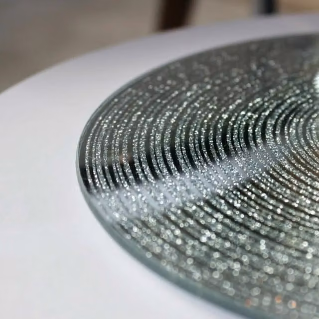 Marco Paul Silver Glass Coaster Plate Candle Holder
