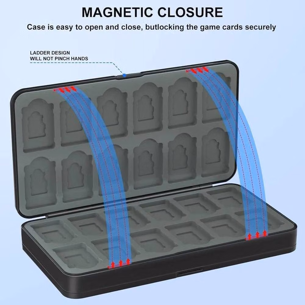 KORVIXA Magnetic Game Card Storage Box Holder, Black – 3