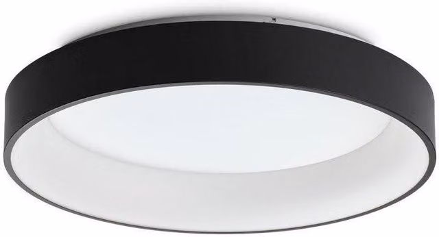Netlighting Ziggy Round 60cm Integrated LED Semi Flush Ceiling Light in Black, 3000K Warm White, Non-Dimmable – 2