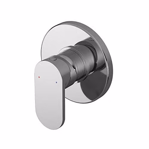 Nuie Binsey Modern Round Concealed Manual Shower Valve with Single Lever Handle, Chrome, Diameter: 110 mm – 1
