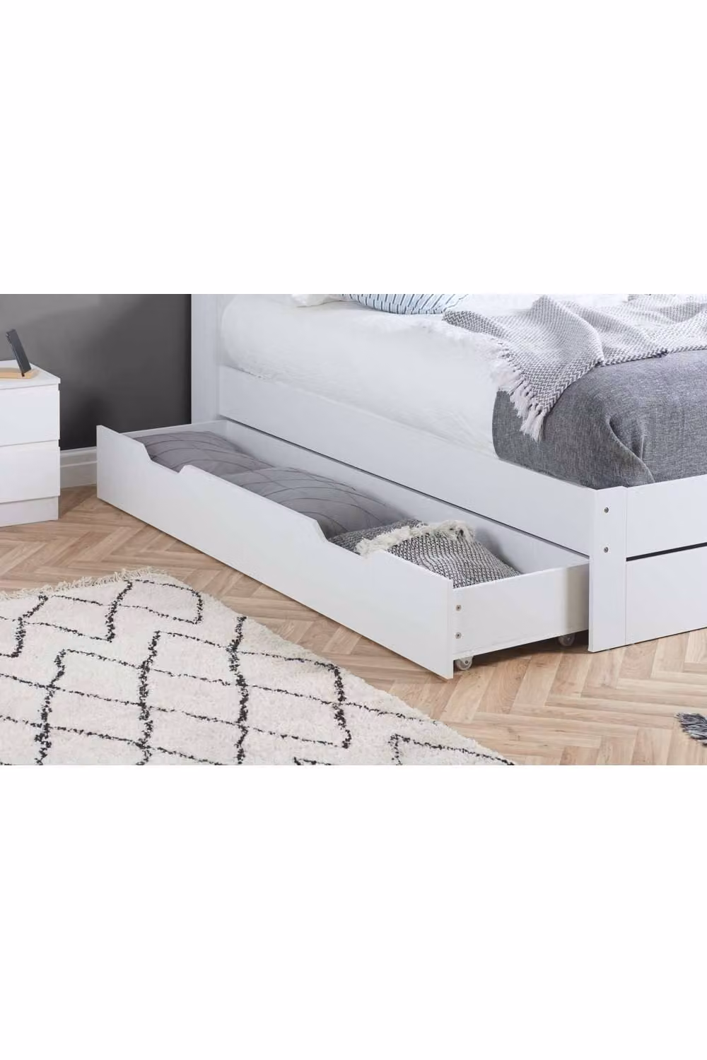 Birlea Alfie White Solid Wood Storage Bed Frame with Drawers, W/D/H: 120 x 200 cm – 2