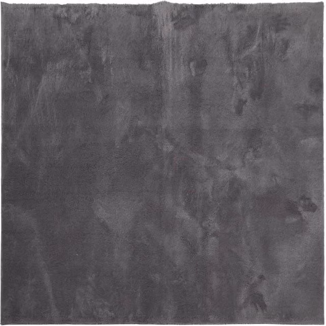 Berkfield Home Round Short Pile Soft and Washable Anthracite Rug, Diameter: 100 cm