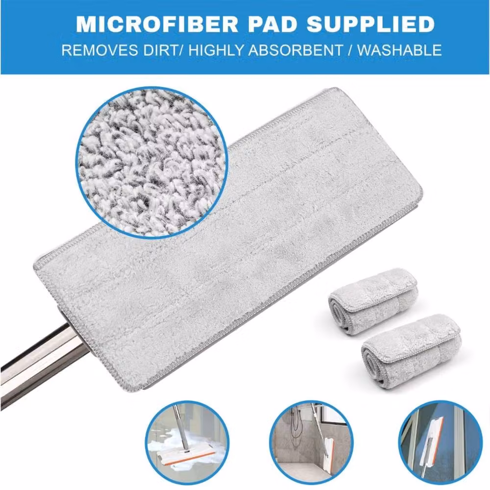 Kelvenix 8x Microfiber Replacement Mop Heads in Grey, 0.6m2 – 2