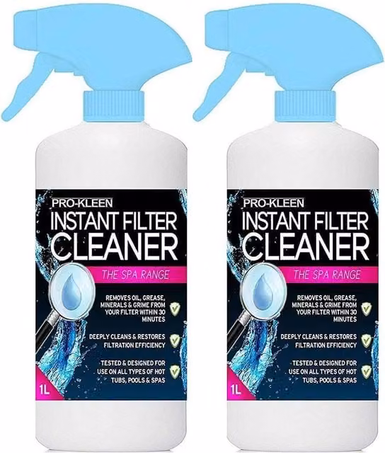 ProKleen Instant Hot Tub, Pool and Spa Filter Cleaner Spray, 2 x 1 l, Clear