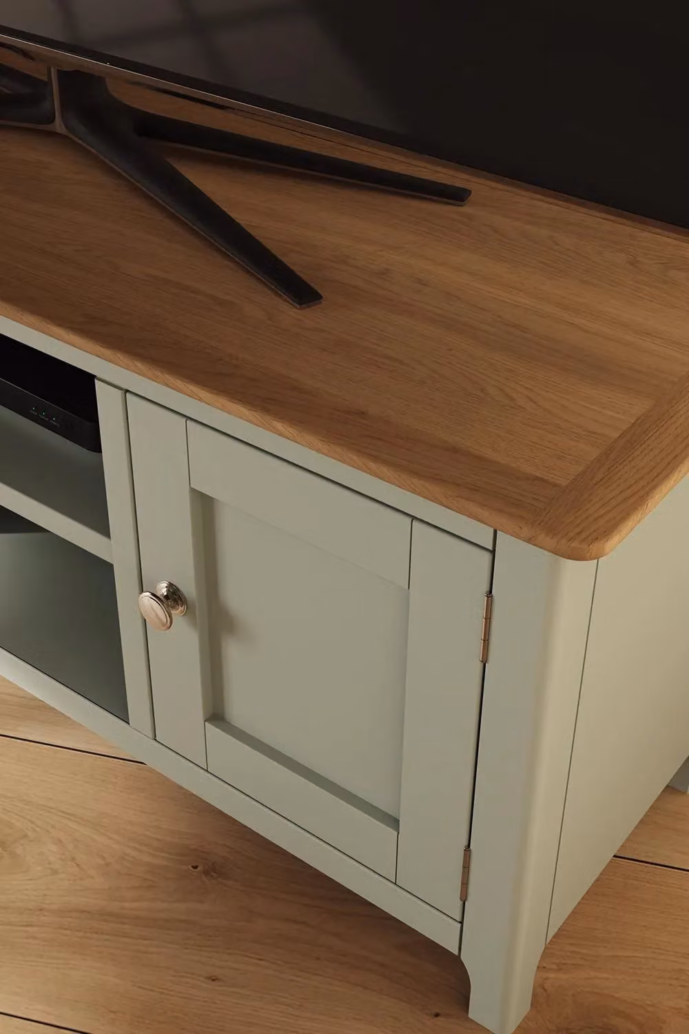 FWStyle Large 2 Door TV Unit in Sage Green Oak – 2