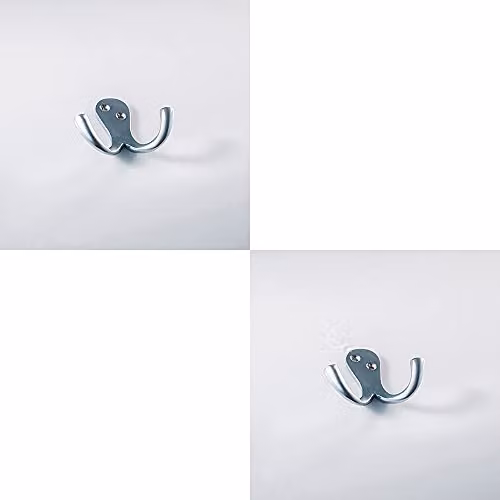 Loops Victorian One Piece Double Bathroom Robe Hook, Satin Chrome, 2 Pack