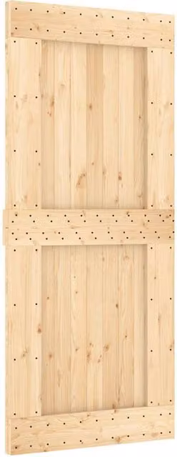 Berkfield Home Narvik Rustic Sliding Door in Solid Pine Wood, Beige, W: 90 cm, H: 210 cm