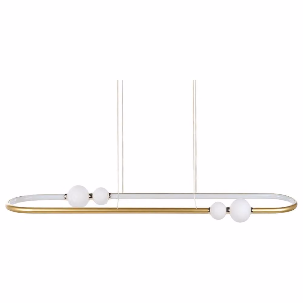Wyld and Coco Gold Oval Pendant Light with Integrated Warm White LED and Adjustable Cord – 2