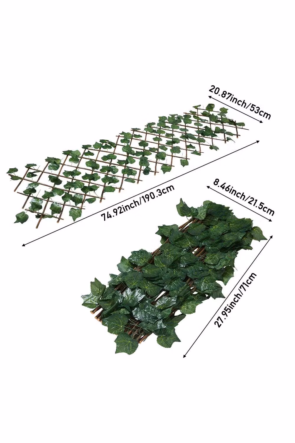 Living and Home Green Grape Leaf Artificial Hedge Panel – 2