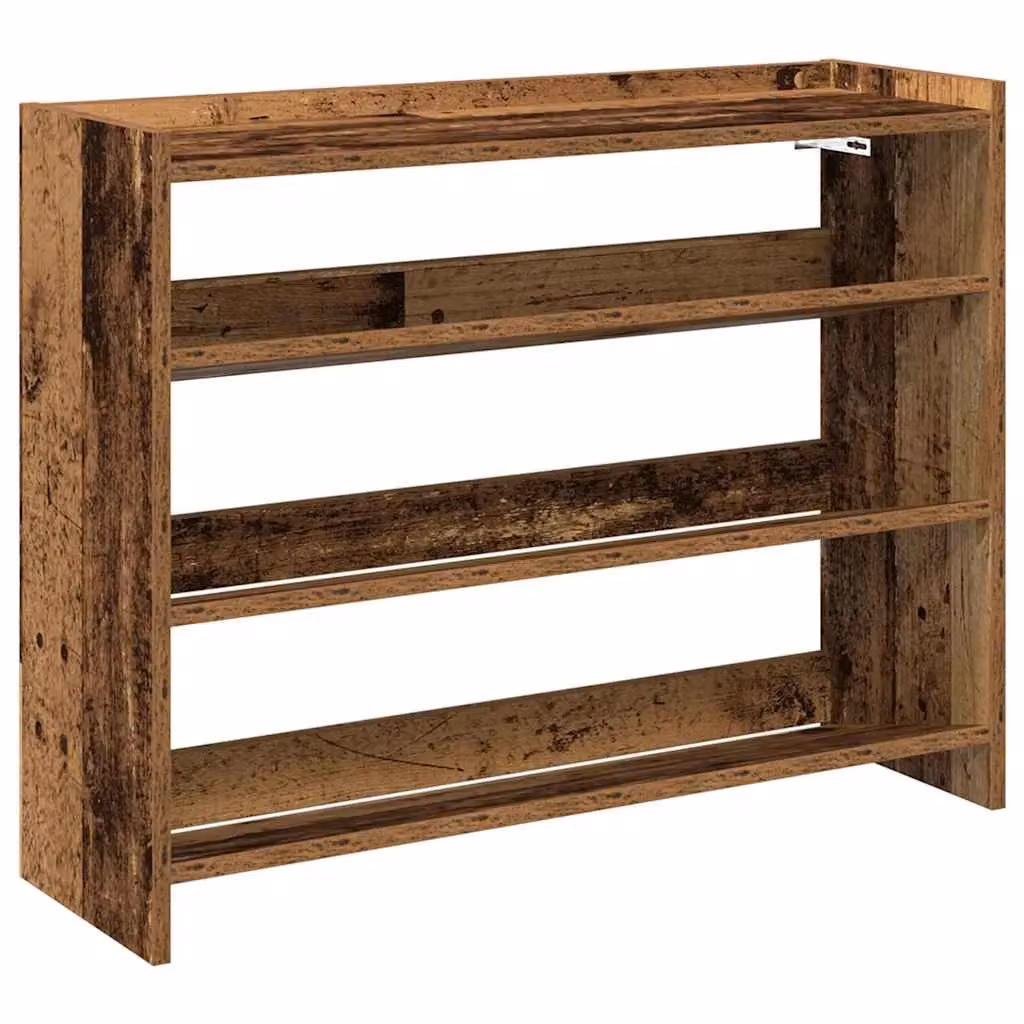 Berkfield Home Rustic Brown Shoe Rack in Engineered Wood, W/D/H: 80 x 25 x 62 cm – 2