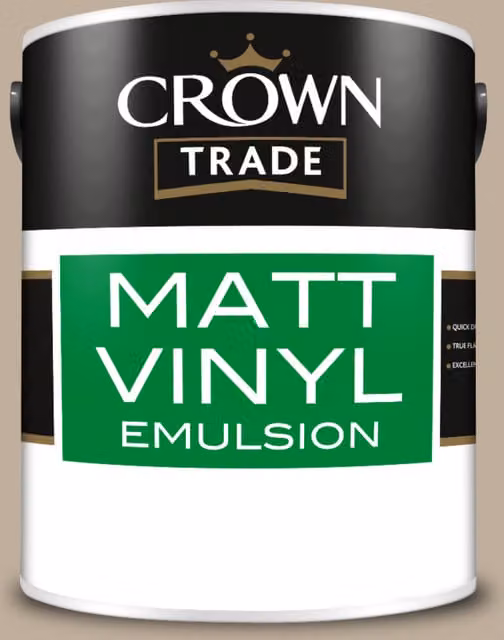 Crown Trade On The Rocks Mixed Colour Vinyl Matt Dispersion Paint, Brown, 5 l