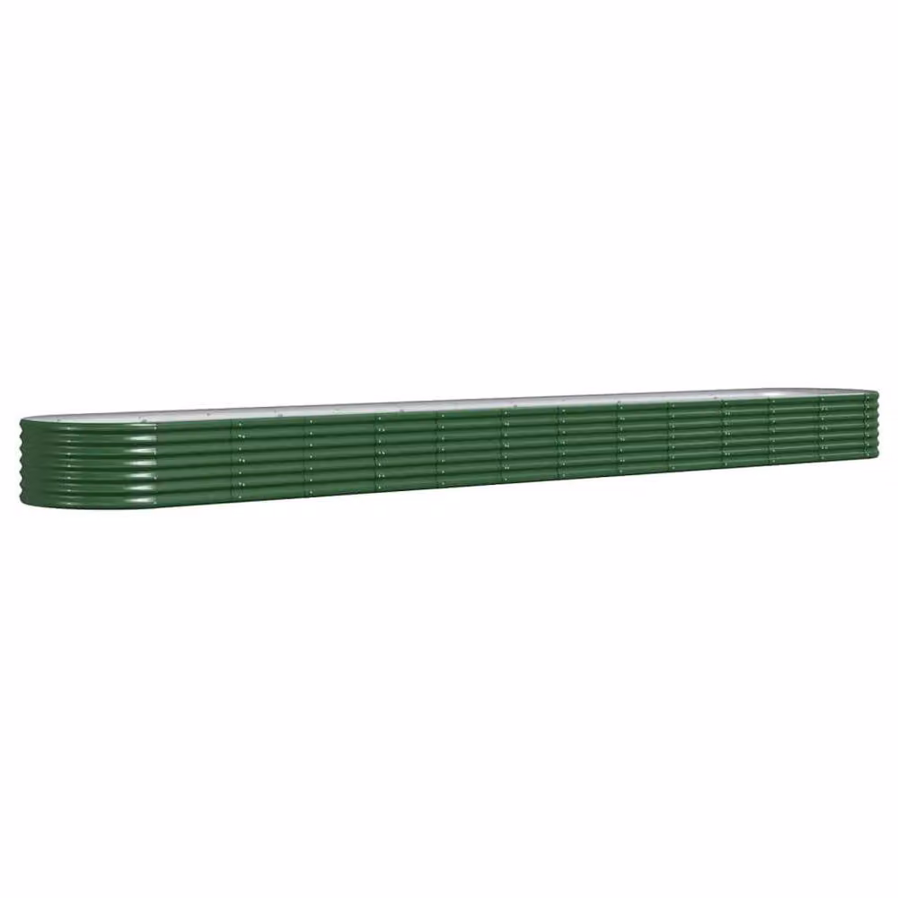Berkfield Home Green Powder-coated Steel Raised Bed W: 512 cm, D: 80 cm, H: 36 cm – 3