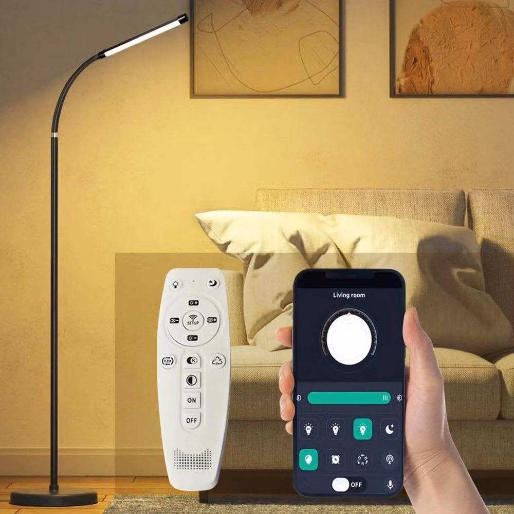 Kelvenix LED Standing Floor Lamp in Black with Warm White Light and Remote Control – 5