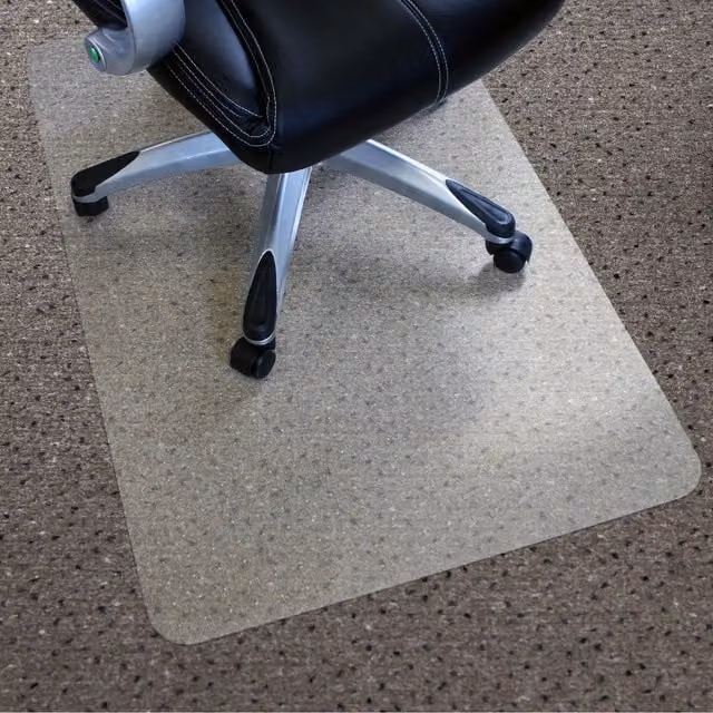 Hometex Solutions Universal Clear PVC Non-Slip Chair Mat for Low Pile Carpets, Transparent, W: 116 cm, D: 150 cm, H: 0.22 cm