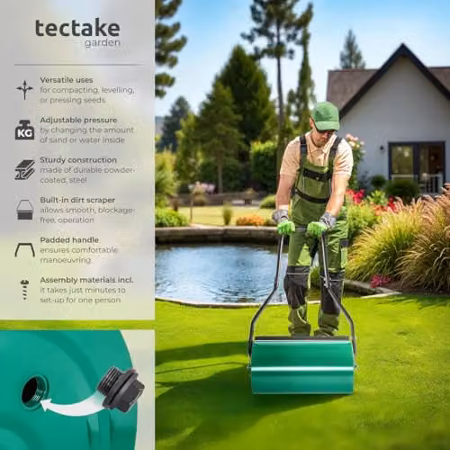 tectake Green Steel Garden Roller – 2