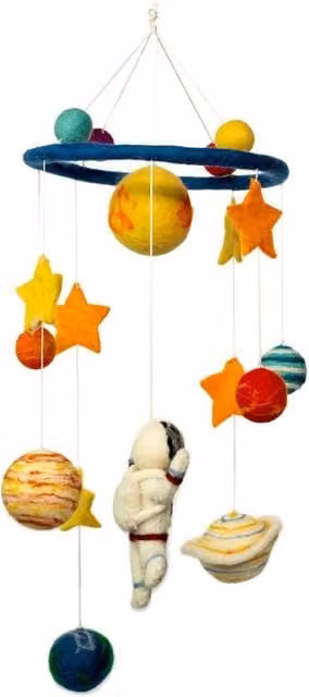 KDMD Handmade Multicolour Felt Star Mobile for Nursery Decor