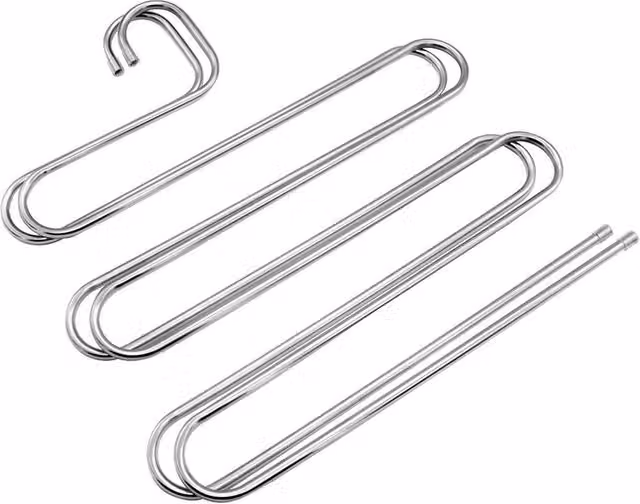 SPETLEK Multi Layer Silver Stainless Steel Space Saving Non Slip Clothes and Trouser Hanger, Width: 50 cm – 1