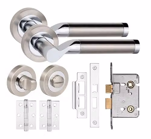 Golden Grace Titan Bathroom Handle Pack in Polished Silver