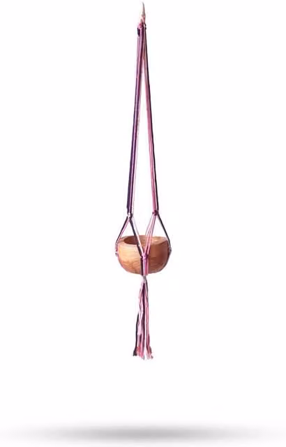 KDMK Macrame Hanging Plant Hanger in Brown and Multicolour Boho Style