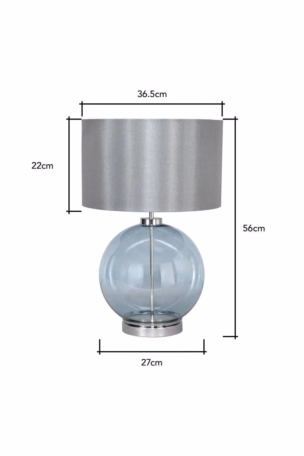 BHS Lighting Metro Table Lamp in Silver with Glass Sphere – 2