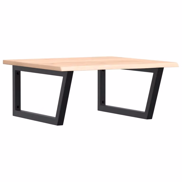 Berkfield Home Wall Mounted Basin Shelf in Brown Oak and Black Steel