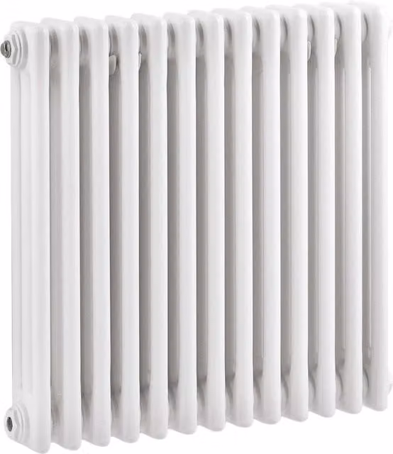 Balterley Triple Column Traditional Radiator in High Gloss White, W: 60.5 cm, H: 60 cm