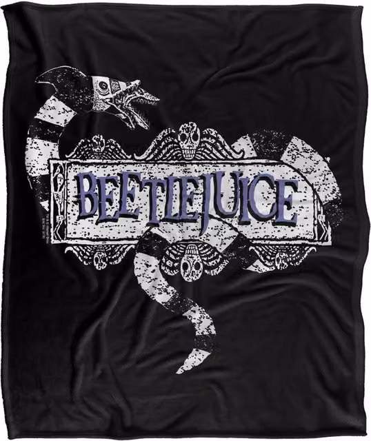 Warner Bros. Beetlejuice Logo Super Soft Fleece Throw Blanket, Multicolour – 6