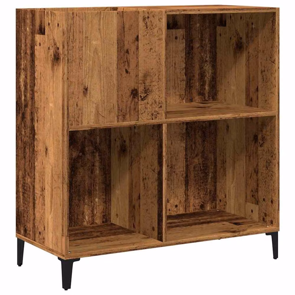 Berkfield Home Old Wood Record Cabinet in Brown, W: 84.5 cm, D: 38 cm, H: 89 cm – 3