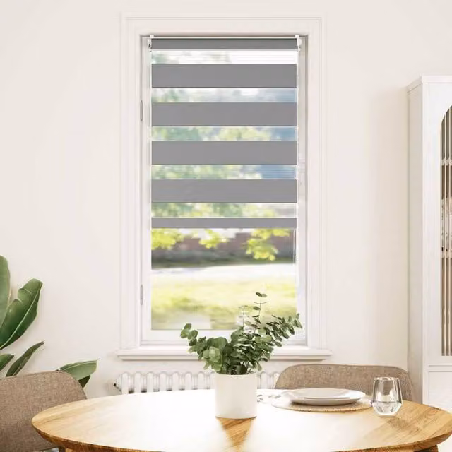 Berkfield Home Zebra Blind, Grey and White, W: 40 cm, H: 100 cm