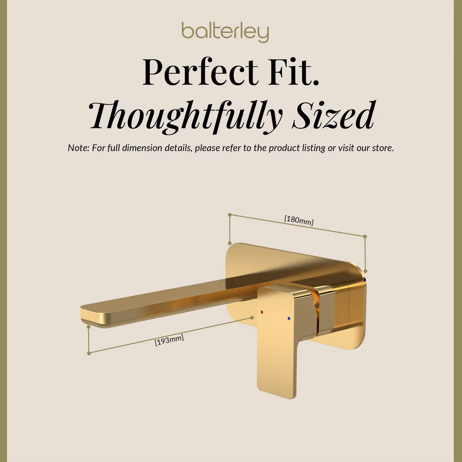Balterley Wall Mounted Two Tap Hole Basin Mixer Tap with Back Plate in Brushed Brass – 4