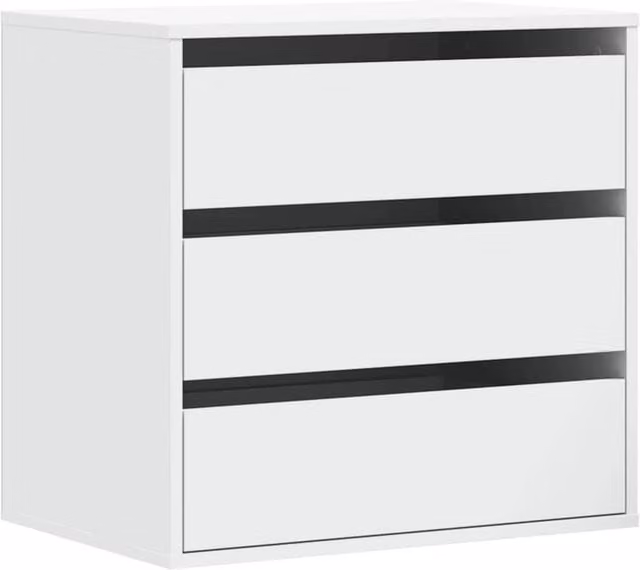 Berkfield Home Corner Chest of Drawers in White, W/D/H: 60 x 41 x 58 cm