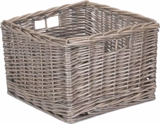 Red Hamper Storage Basket in Brown and Grey, 28 cm
