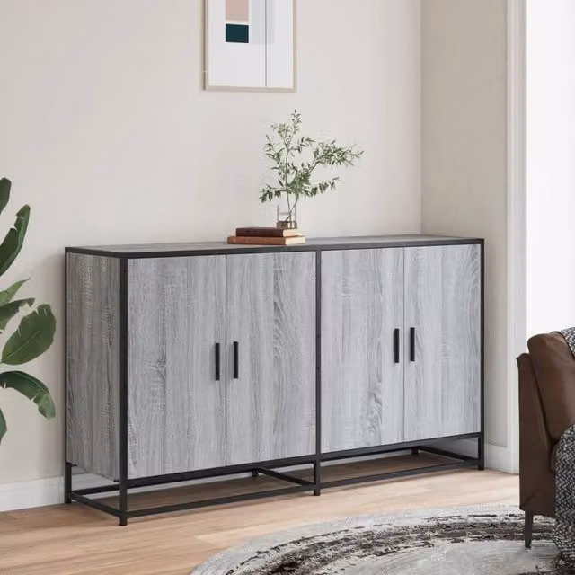 Berkfield Home Grey Sonoma Sideboard in Engineered Wood W/D/H: 134 x 35 x 76 cm – 1