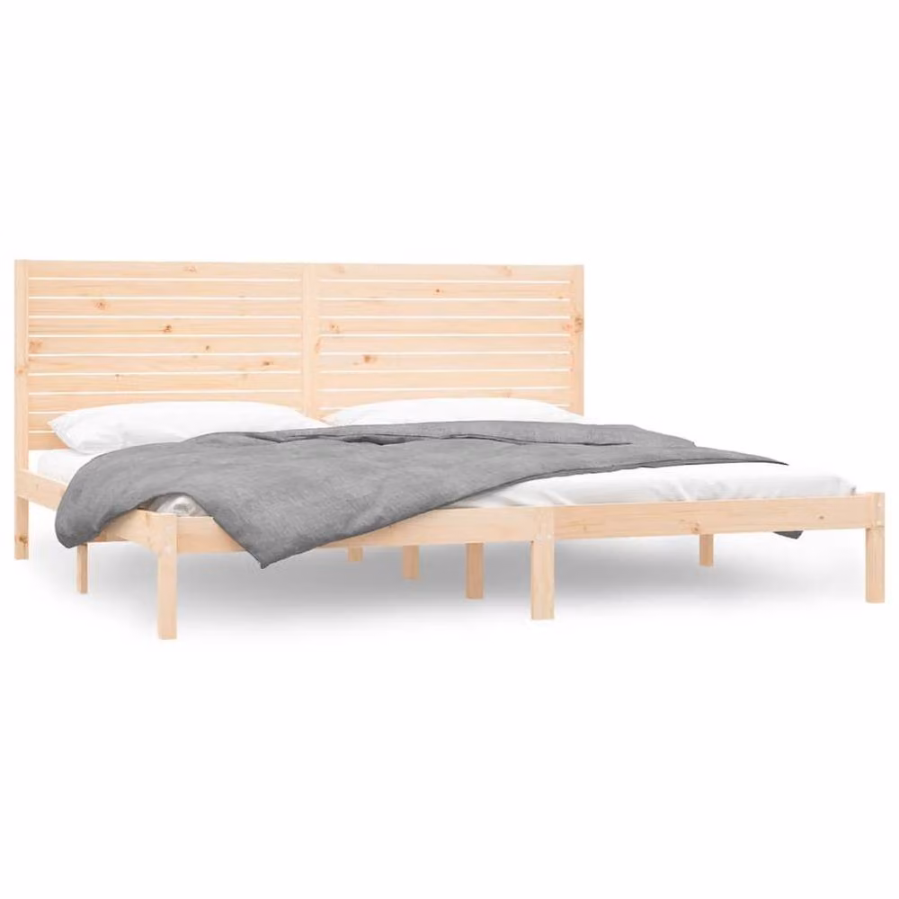 Berkfield Home Super King Size Solid Pine Wood Bed Frame in Brown, W: 180 cm, D: 200 cm
