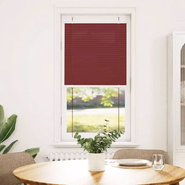 Berkfield Home Single Pleat Corded Blind in Bordeaux Red, W: 59.4 cm, H: 100 cm – 1