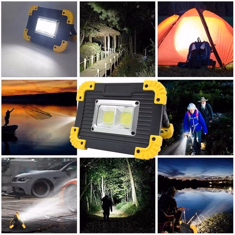 Nordara 2 Pack USB Rechargeable LED Work Light and Emergency Camping Torch in Yellow – 6