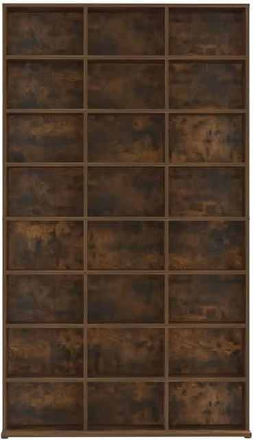 Berkfield Home Smoked Oak CD Cabinet, Brown, W: 102 cm, D: 23 cm, H: 177.5 cm – 1