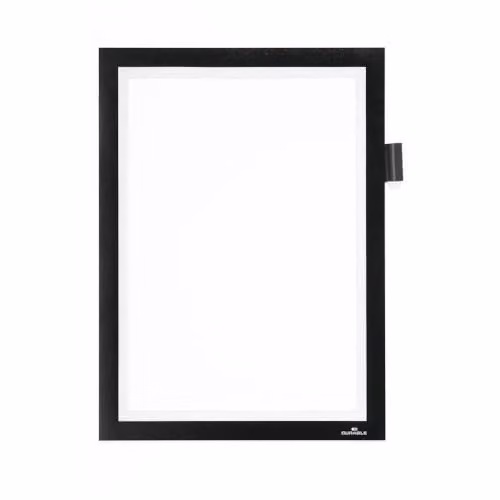 Durable DURAFRAME Self-Adhesive Magnetic Memo Holder, A4 Format, Black – 1