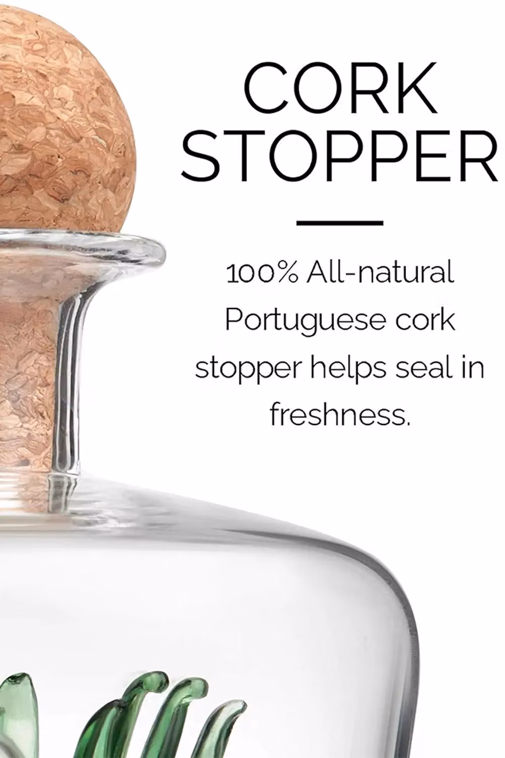 Final Touch Agave Tequila Decanter with Cork Stopper, 850ml, Clear – 2