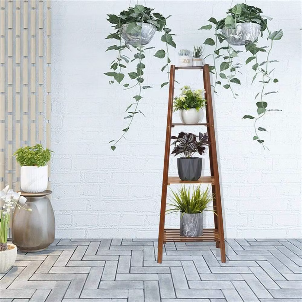 FLAVORA 3-Tier Wood Plant Stand in Brown – 2