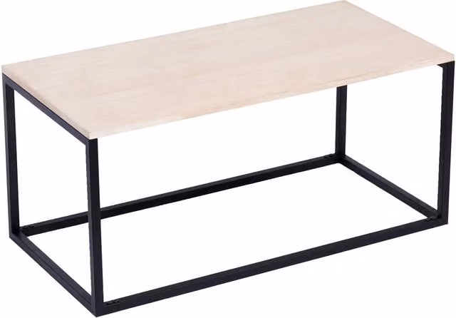 Nordlys Rectangular Modern Industrial Wooden Coffee Table in Brown – 1