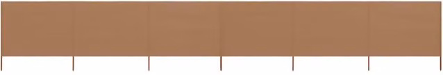 Berkfield Home 6-Panel Freestanding Fabric Wind Screen in Beige, W: 800 cm, H: 160 cm