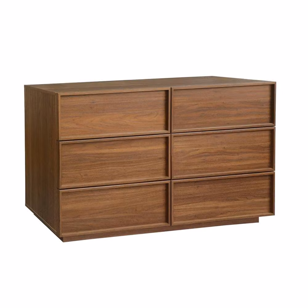 sweeek Modern 6 Drawer Wood Effect Storage Dresser in Dark Brown, W/D/H: 75 x 43 x 46 cm – 2