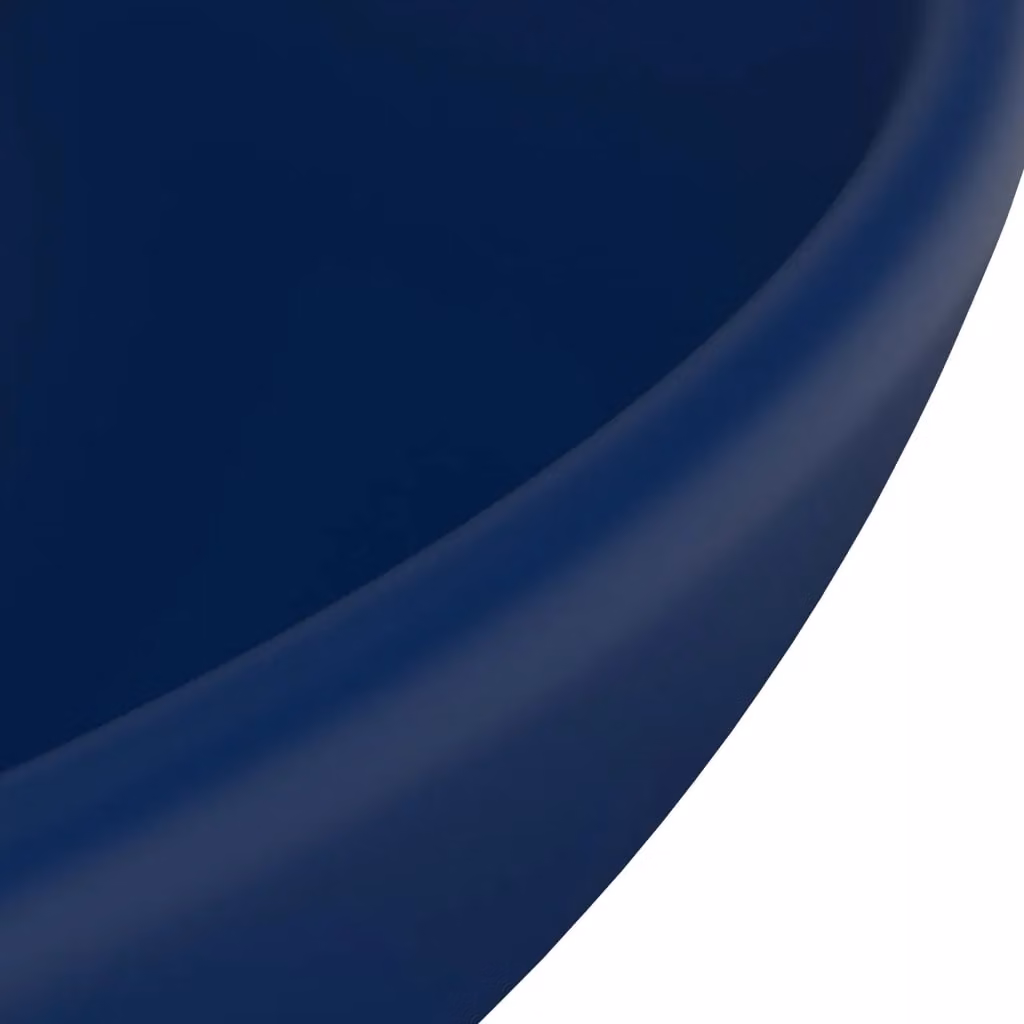 Berkfield Home Luxury Round Ceramic Bathroom Basin in Matt Dark Blue, W: 32.5 cm, H: 14 cm – 5